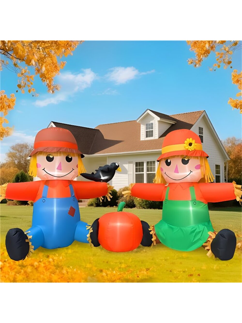 8FT Long Fall Thanksgiving Inflatables Outdoor Decorations, Inflatable